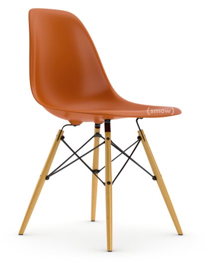Eames Plastic Side Chair DSW, Rusty orange, Without upholstery, Without upholstery, Standard version - 43 cm, Yellowish maple