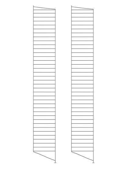 String System Floor Panel, Set of 2, 200 x 30 cm, Dark grey