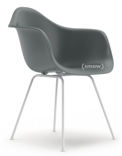 Eames Plastic Armchair DAX, Granite grey, Without upholstery, Without upholstery, Standard version - 43 cm, Coated white