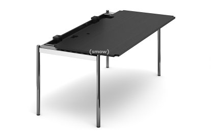 USM Haller Table Advanced, 175 x 75 cm, 06-Black lacquered oak, Hatch left