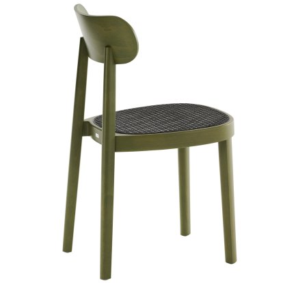 118 / 118 M Chair, Olive green stained beech, Cane-work dark melange