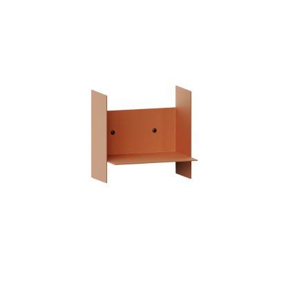 Pli Wall Shelf Classic, 20 cm, Tangerine red, Without hooks