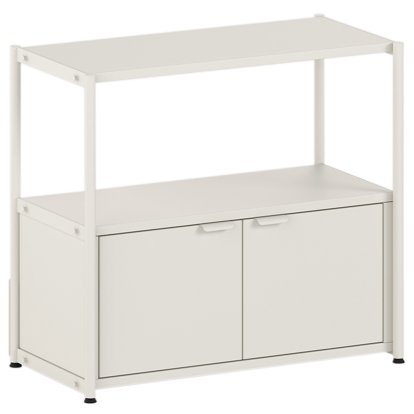 Unit Highboard Steel, 1 x double door, Cream white