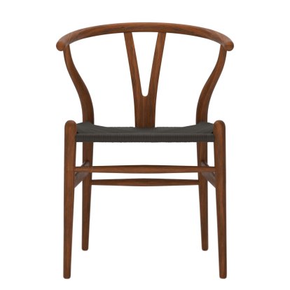 CH24 Wishbone Chair, Oiled walnut, Black mesh