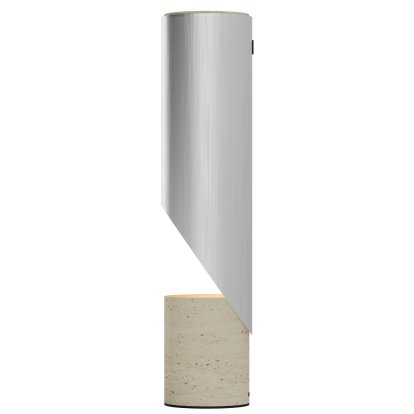 L10 TWN Rechargeable Lamp, Cream travertine / Aluminium