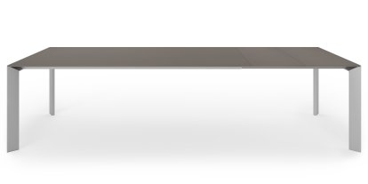 Nori dining table, Fenix London grey with same colour edge, L 209-303 x W 100 cm, Anodised Aluminium