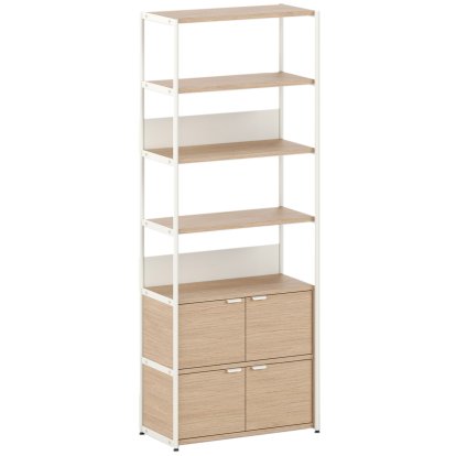 Unit Shelf Wood, 215 m , 2 x double doors, Oak / Cream white