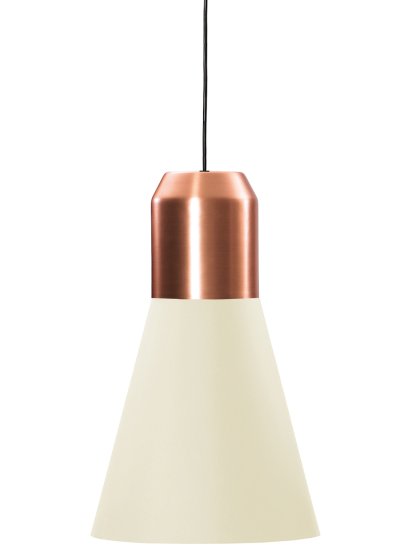 Bell Light, Copper, White fabric, H 35 x ø 32 cm