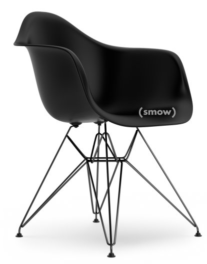 Eames Plastic Armchair RE DAR, Deep black, Without upholstery, Without upholstery, Standard version - 43 cm, Coated basic dark