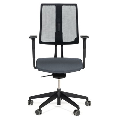 Equo Office Svivel Chair, Black, Net, Xtreme Plus (PG0), Dark grey YS171, C30 KST with seat depth adjustment, Standard 100 mm, With armrests, With soft castors