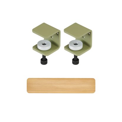 Tiptoe Wall Shelf, Solid Oak, Wall shelf 90 cm, Khaki green