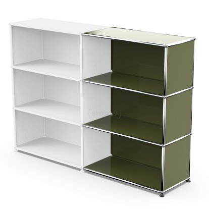 USM Haller Extension Kit Horizontal 3, Olive green RAL 6003, 35 cm