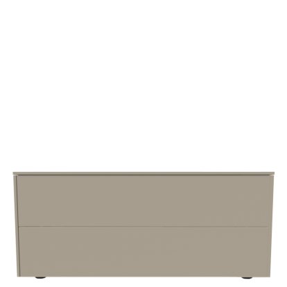 Aventa Sideboard with Drawer, 120 cm, 2 Height grids, Melamine stone grey, Plastic glide