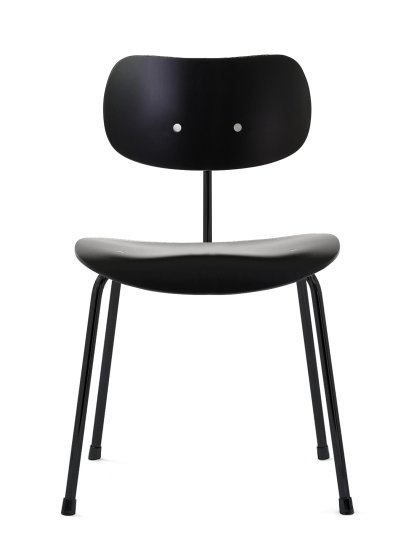 SE 68, Non-stackable, Without upholstery, Matt black powder-coated, Without armrests, Black stained
