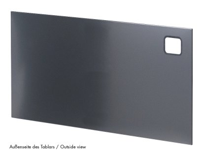 USM Haller Panel With Cable Cut-Out, 75 x 35 cm, Anthracite RAL 7016, Top left