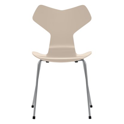 Grand Prix 3130 Chair, Lacquer, Light beige, Silver grey