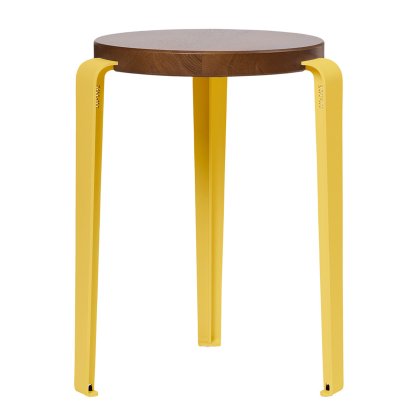 Lou Stool, Solid Wood, Tinted oak, Brioche yellow