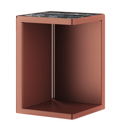 Ambito Side Table, Copper, Portoro silver marble