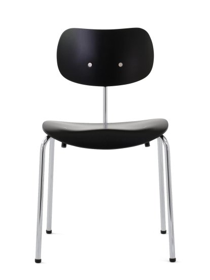 SE 68, Stackable, Without upholstery, Chrome-plated, Without armrests, Black stained