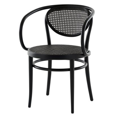 209 / 210 Chair, Black stained beech, Cane work seat and back, dark melange (210)