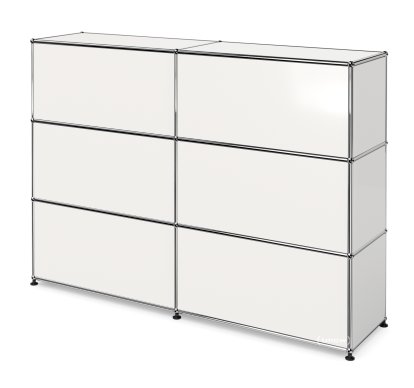 USM Haller Counter Type 1, Pure white RAL 9010, 150 cm (2 elements), 35 cm