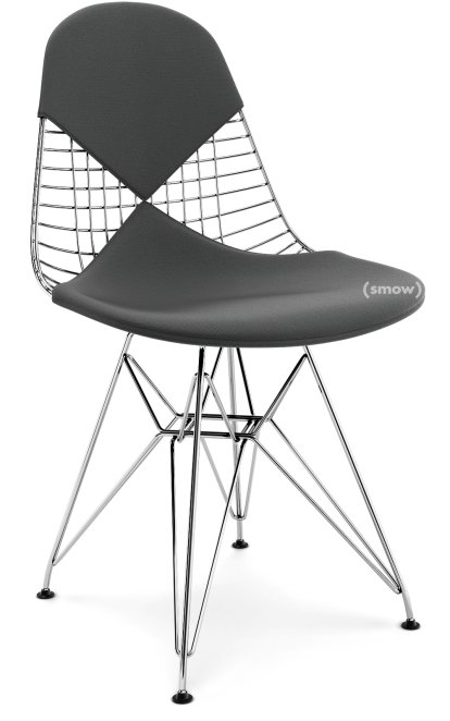 Seat Cushion for Wire Chair (DKR/DKW/DKX/LKR), Seat and backrest cushion (Bikini), Hopsak, Dark grey