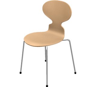 Ant Chair 3101, 46 cm, Clear varnished oregon pine, Natural
