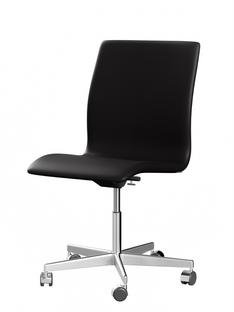 Oxford, With armrests, Low back, Wheeled based, Soft leather, Black-brown