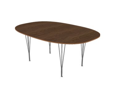 Superellipse, 180 x 120 cm, Walnut with veneer edge