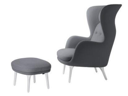 Ro, Christianshavn 1170 - Light Grey Uni, With footstool
