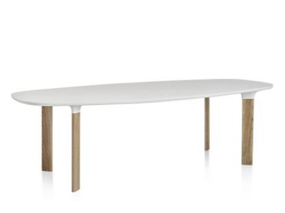Analog, White laminate, legs oak, 245 x 105 cm