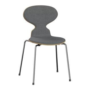 Ant Chair 3101 with Front Padding, Clear varnished wood, Natural oak, Remix 143 - Grey, Chrome