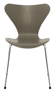 Series 7 Chair 3107, Coloured ash, Olive Green, Chrome