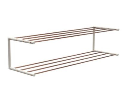 Nova Shoe Rack, W 101,9 x D 30 cm , Polished copper / matt white