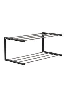 Nova Shoe Rack, W 61,9 x W 30 cm , Polished stainless steel / matt black
