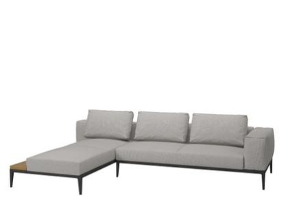 Grid Lounge Sofa, Right armrest, Seagull, Without waterproof cover