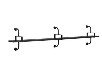 Démon Shelf, W 215 x H 46 cm, Black stained ash