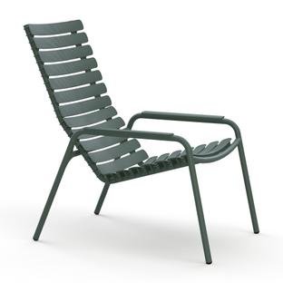 ReCLIPS Lounge Chair, Olive Green, Alu armrests