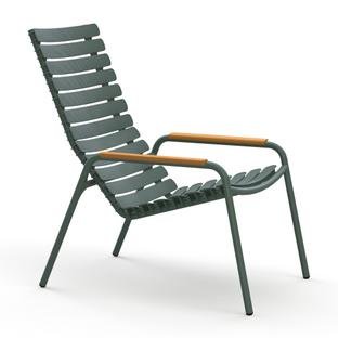 ReCLIPS Lounge Chair, Olive Green, Bamboo armrests
