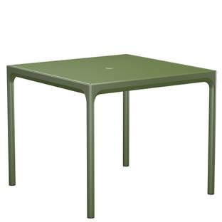 Four Aluminium Table, 90 x 90 cm, Olive green