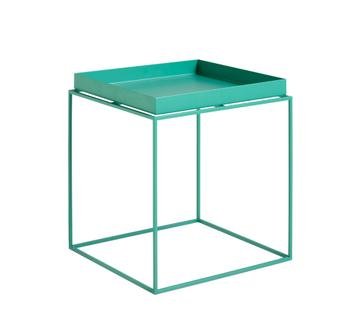 Tray Tables, H 40/44 x W 40 x D 40 cm, Peppermint green - High gloss
