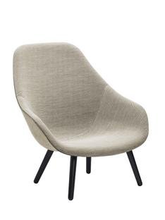 About A Lounge Chair High AAL 92, Hallingdal - warm grey, Black lacquered oak, Without seat cushion