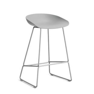 About A Stool AAS 38, Kitchen version: seat height 64 cm, Stainless steel, Concrete grey 2.0