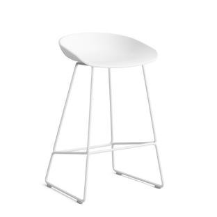 About A Stool AAS 38, Kitchen version: seat height 64 cm, Steel white powder-coated, White 2.0