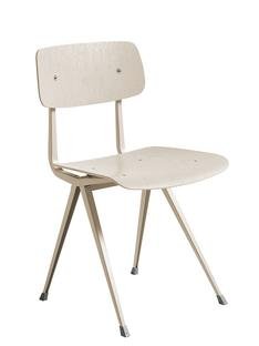 Result Chair, Beige lacquered oak, Steel beige powder-coated 