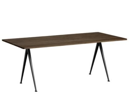 Pyramid Table 02, Smoked oak, Steel black powder-coated