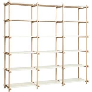 Woody Shelf, H 196,5 cm x W 206,5 cm, Soaped oak / almond white