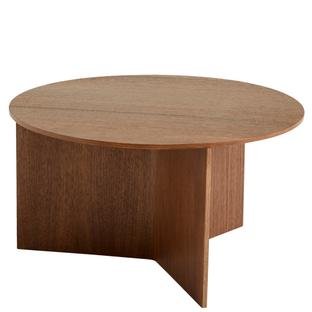Slit Side Table Wood, H 35,5 x Ø 65 cm, Walnut lacquered