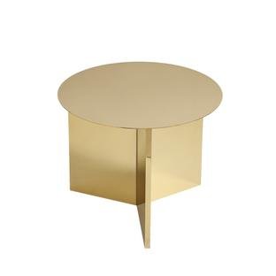 Slit Side Table Steel, H 35,5 x Ø 45 cm, Brass polished