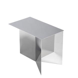 Slit Side Table Steel, H 35,5 x L 49,3 x D 27,5 cm, Mirror polished